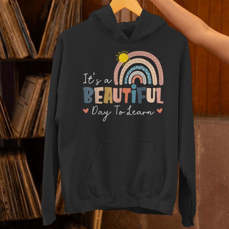 It's A Beautiful Day To Learn Cute Rainbow Boho Teacher Unisex Hoodie, gift for family, gift for coworker It's A Beautiful Day To Learn Cute Rainbow Boho Teacher Unisex Hoodie, gift for family, gift for coworker