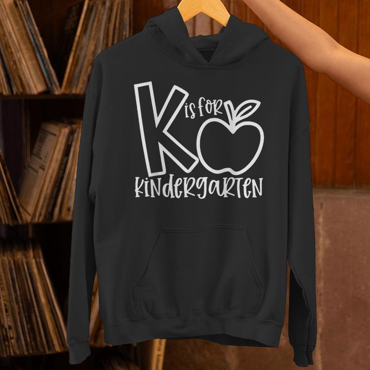 K Is For Kindergarten Kindergarten Teacher Men Women Girls Kids Unisex Hoodie, gift for family, gift for coworker K Is For Kindergarten Kindergarten Teacher Men Women Girls Kids Unisex Hoodie, gift for family, gift for coworker