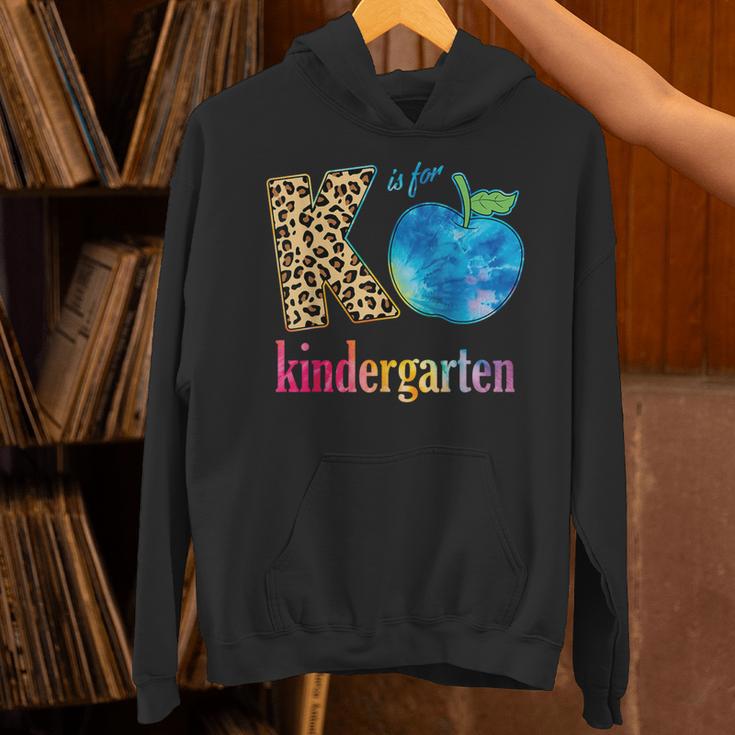 K Is For Kindergarten Teacher Tie Dye Back To School Kinder For Men Women Girls Kids Unisex Hoodie, gift for family, gift for coworker