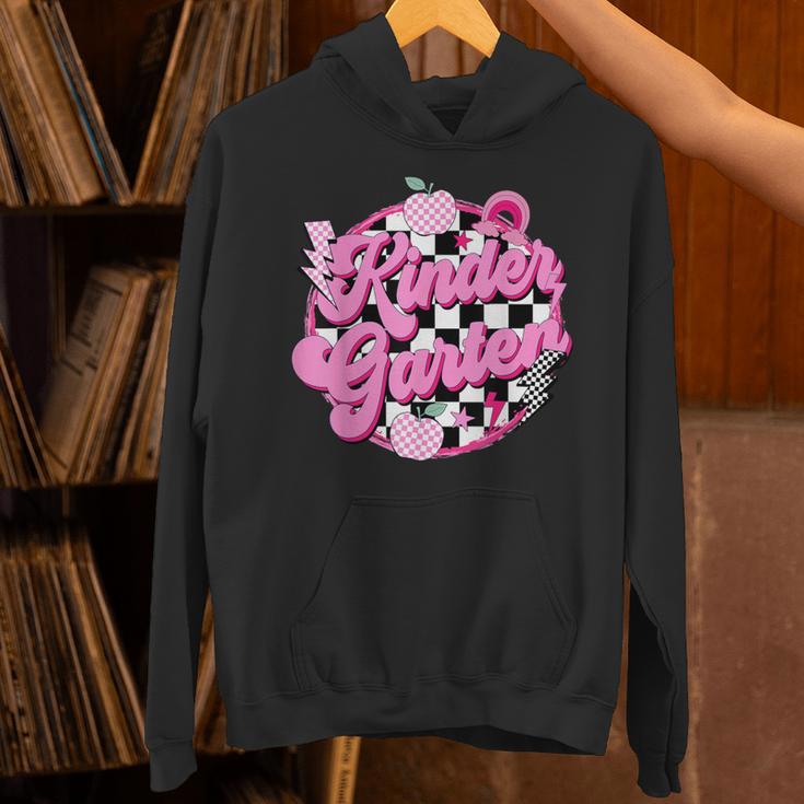 Kindergarten Teacher Women Checkered First Day Of School Unisex Hoodie, gift for family, gift for coworker Kindergarten Teacher Women Checkered First Day Of School Unisex Hoodie, gift for family, gift for coworker