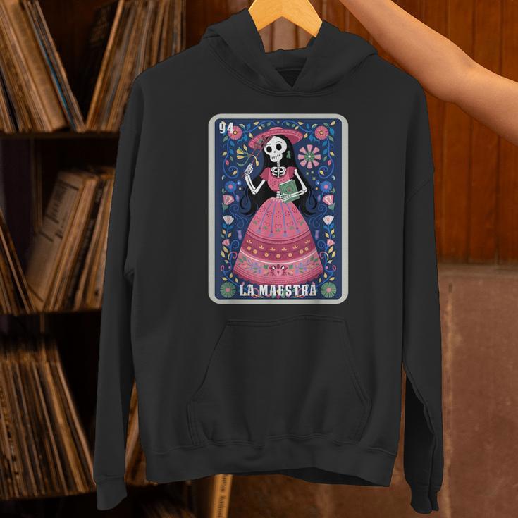 La Maestra Halloween Mexican Bingo Card Teacher Lottery Card Unisex Hoodie, gift for family, gift for coworker La Maestra Halloween Mexican Bingo Card Teacher Lottery Card Unisex Hoodie, gift for family, gift for coworker