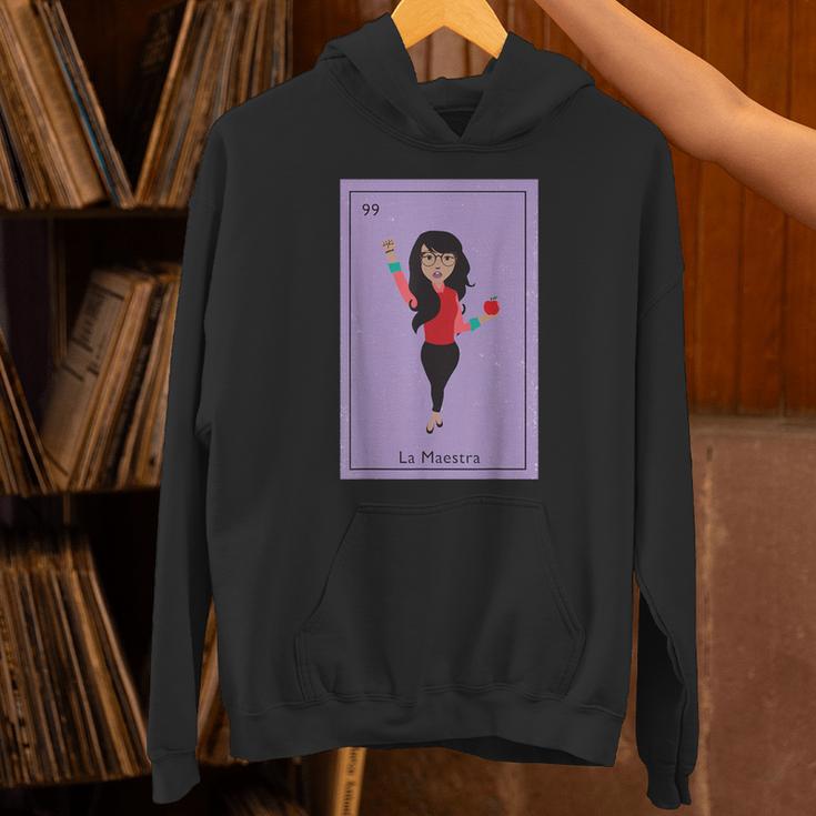 La Maestra Mexican Bingo Card Teacher Lottery Card Unisex Hoodie, gift for family, gift for coworker