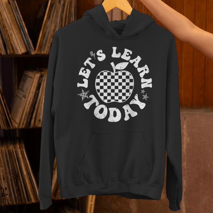 Let's Learn Today Checkered Apple Back To School Teacher Unisex Hoodie, gift for family, gift for coworker Let's Learn Today Checkered Apple Back To School Teacher Unisex Hoodie, gift for family, gift for coworker
