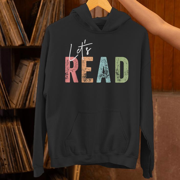 Let's Read Book Nerd Reading Book Lover Librarian Teacher Unisex Hoodie, gift for family, gift for coworker