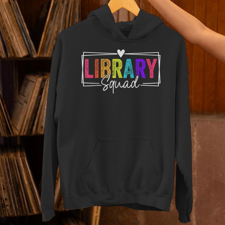 Library Squad Team Librarian Teacher Book Lover Unisex Hoodie, gift for family, gift for coworker