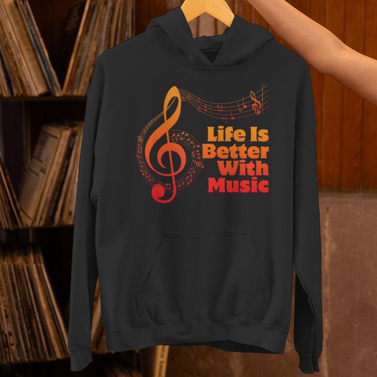 Life Is Better With Music Theory Musician Teacher Notes Clef Unisex Hoodie, gift for family, gift for coworker