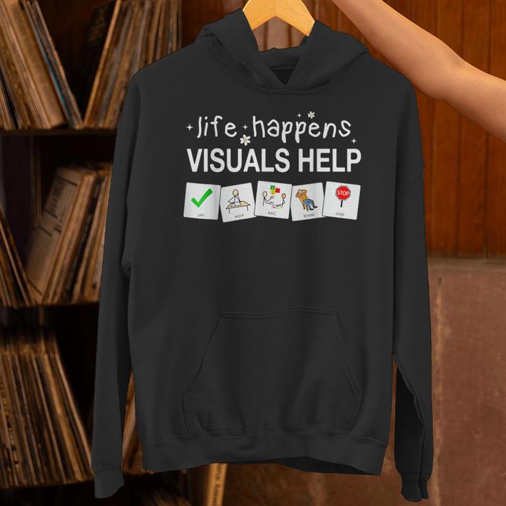 Life Happens Visuals Help Special Education Teacher Aide Unisex Hoodie, gift for family, gift for coworker Life Happens Visuals Help Special Education Teacher Aide Unisex Hoodie, gift for family, gift for coworker