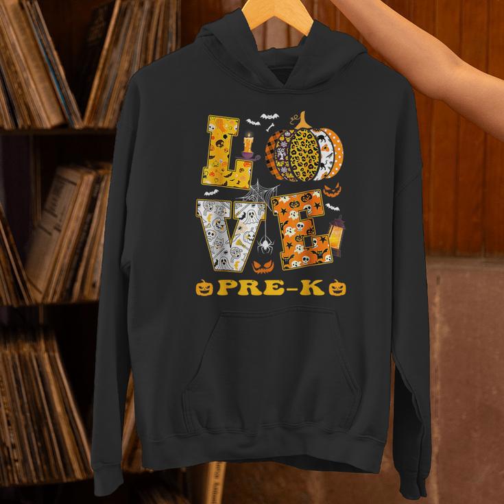 LOVE Pre-K Pumpkin Teacher Student Halloween Costume Unisex Hoodie, gift for family, gift for coworker LOVE Pre-K Pumpkin Teacher Student Halloween Costume Unisex Hoodie, gift for family, gift for coworker
