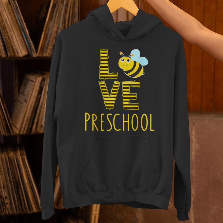 Love Preschool Back To School Yellow Bee Preschool Teacher For Men Women Girls Kids Unisex Hoodie, gift for family, gift for coworker