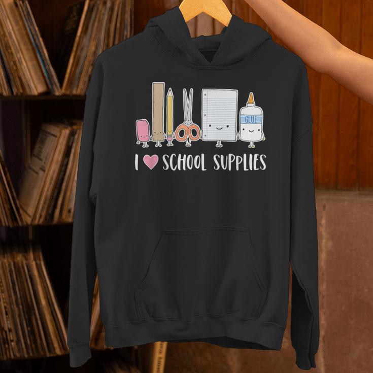 I Love School Supplies Teacher Shirt Unisex Hoodie, gift for family, gift for coworker
