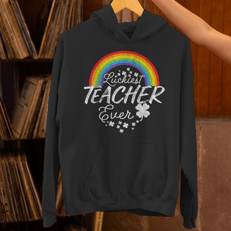 Luckiest Teacher Ever Rainbow- St Patricks Day Teacher Unisex Hoodie, gift for family, gift for coworker Luckiest Teacher Ever Rainbow- St Patricks Day Teacher Unisex Hoodie, gift for family, gift for coworker