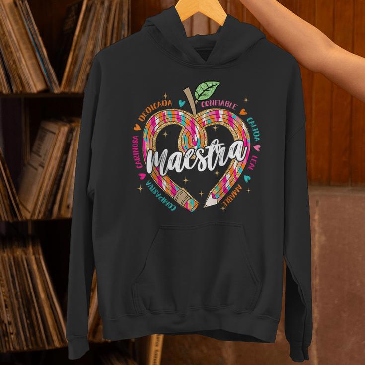 Maestra Pencil Spanish Teacher Bilingual 100 Days Of School Unisex Hoodie, gift for family, gift for coworker Maestra Pencil Spanish Teacher Bilingual 100 Days Of School Unisex Hoodie, gift for family, gift for coworker