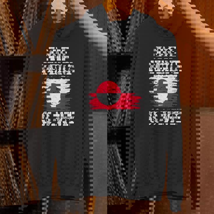 Make America Go Away グリーンランド国旗 アンティーク調 パーカー