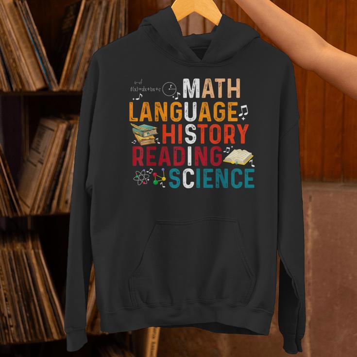 Math Language History Reading Science Music Teacher Unisex Hoodie, History Teacher Hoodies, Science Teacher Hoodies, gift for family, gift for coworker Math Language History Reading Science Music Teacher Unisex Hoodie, History Teacher Hoodies, Science Teacher Hoodies, gift for family, gift for coworker