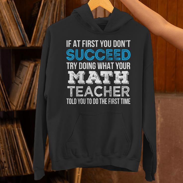 Math Teacher If At First You Don't Succeed Unisex Hoodie, gift for family, gift for coworker Math Teacher If At First You Don't Succeed Unisex Hoodie, gift for family, gift for coworker