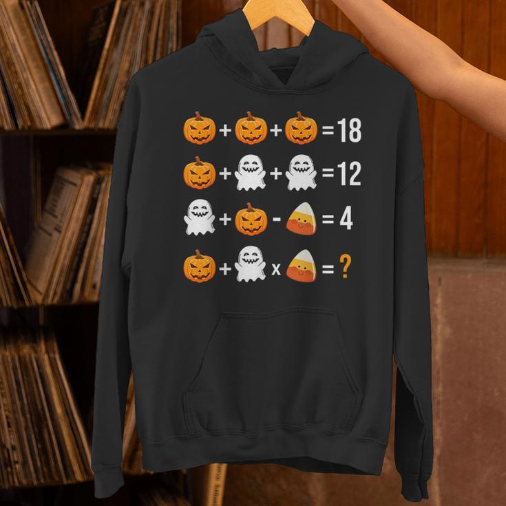 Math Teacher Halloween Equation Pumpkin Ghost Candy Corn Unisex Hoodie, gift for family, gift for coworker