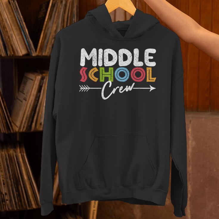 Middle School Crew Retro Teacher Student Vintage Unisex Hoodie, gift for family, gift for coworker Middle School Crew Retro Teacher Student Vintage Unisex Hoodie, gift for family, gift for coworker