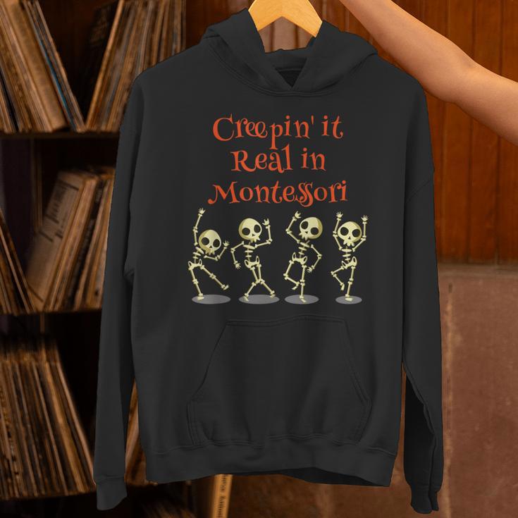 Montessori Creepin' It Real HALLOWEEN School Teacher Shirt Unisex Hoodie, gift for family, gift for coworker