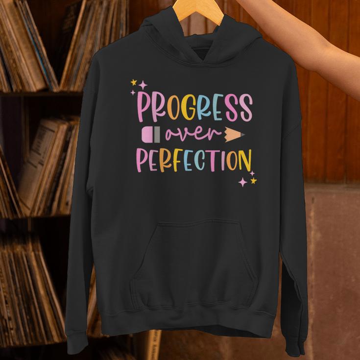 Motivational Progress Over Perfection Back To School Teacher Unisex Hoodie, gift for family, gift for coworker Motivational Progress Over Perfection Back To School Teacher Unisex Hoodie, gift for family, gift for coworker