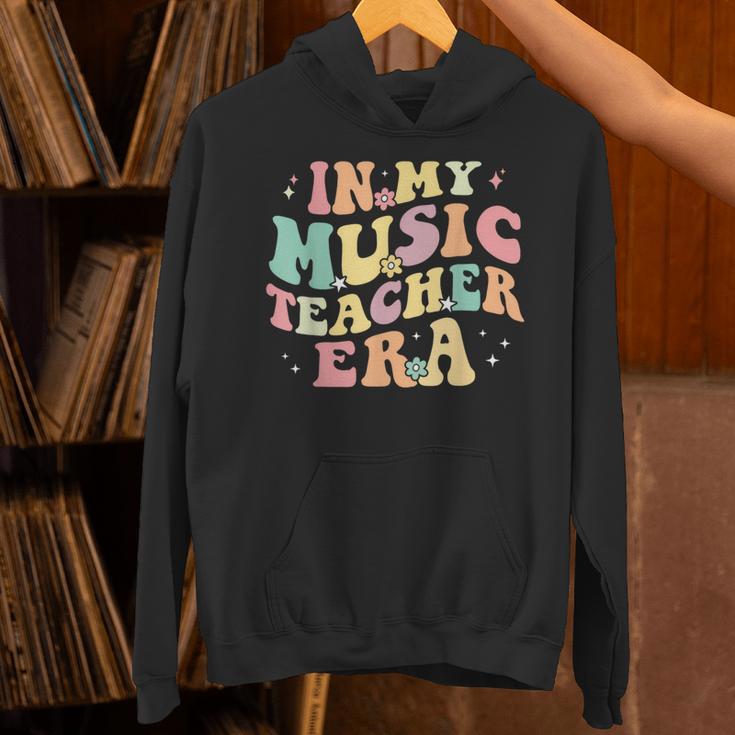 In My Music Teacher Era Retro Back To School Musician Band Men Women Unisex Hoodie, gift for family, gift for coworker