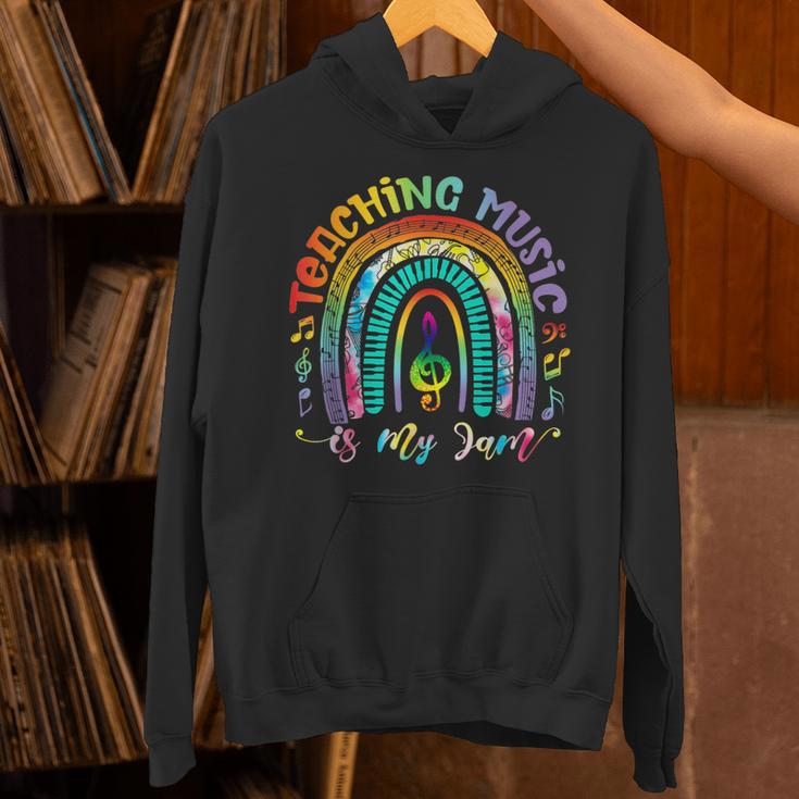 Musical Teacher Teaching Music Is My Jam Rainbow Tie Dye Unisex Hoodie, gift for family, gift for coworker