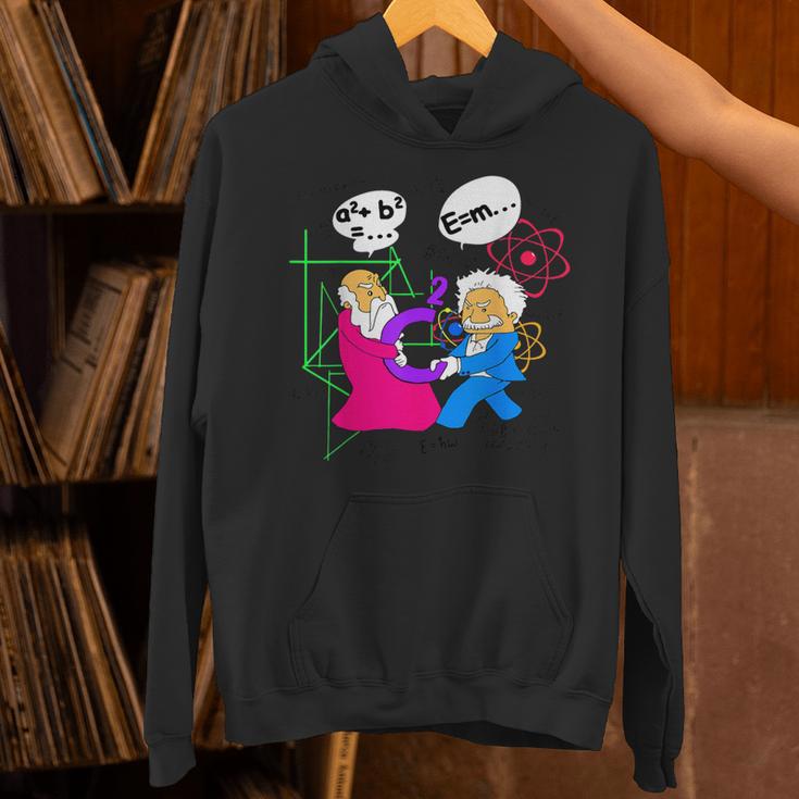 Nerdy Pythagoras Fighting Over C Squared Math Teacher Unisex Hoodie, gift for family, gift for coworker