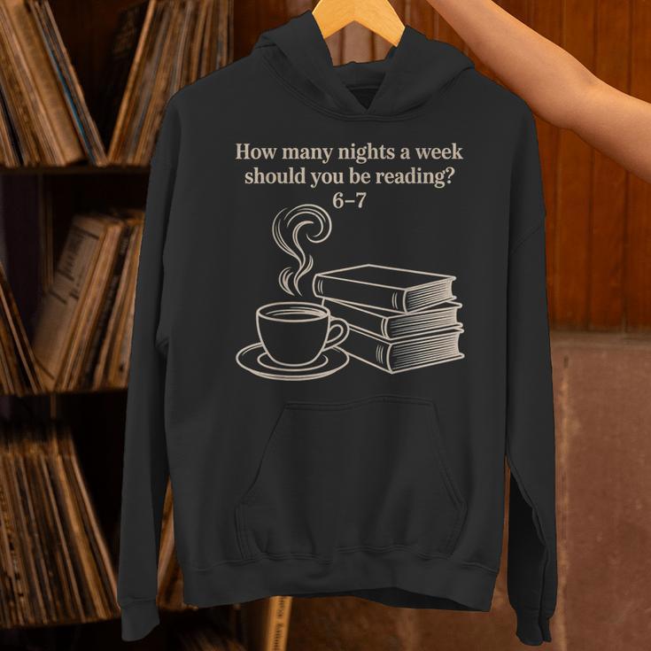 How Many Nights A Week Should You Be Reading 6-7 Teacher Fun Unisex Hoodie, gift for family, gift for coworker How Many Nights A Week Should You Be Reading 6-7 Teacher Fun Unisex Hoodie, gift for family, gift for coworker