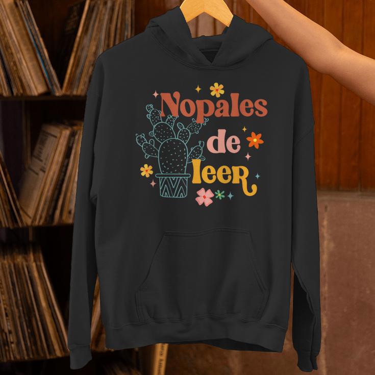 Nopales De Leer Spanish Teacher Maestra Cactus Bilingual Unisex Hoodie, gift for family, gift for coworker