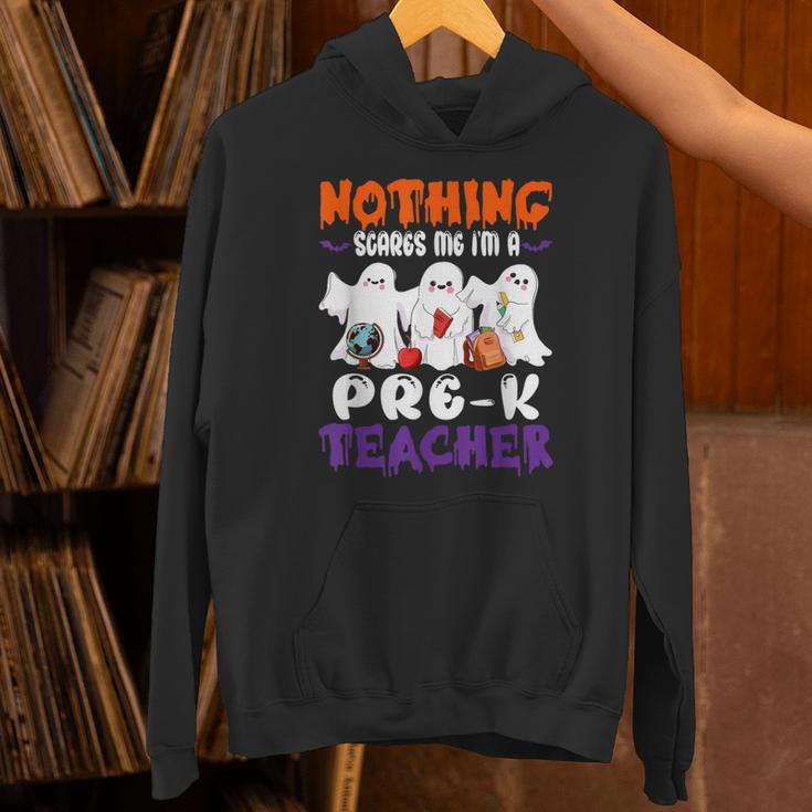 Nothing Scares Me I'm A Pre-K Teacher Halloween Ghosts Unisex Hoodie, gift for family, gift for coworker