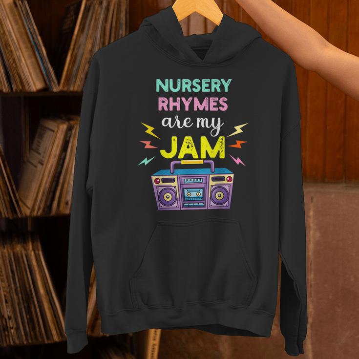Nursery Rhymes Are My Jam 80s Retro Teachers & Students Kids Unisex Hoodie, gift for family, gift for coworker Nursery Rhymes Are My Jam 80s Retro Teachers & Students Kids Unisex Hoodie, gift for family, gift for coworker