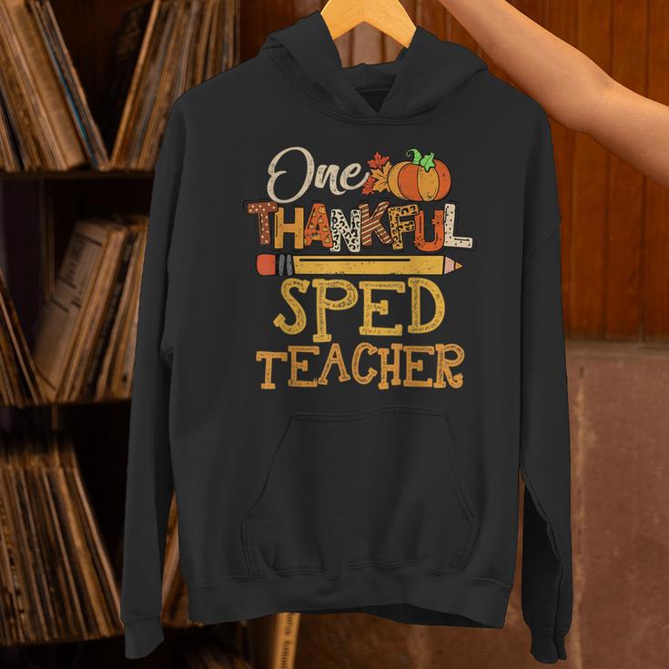 One Thankful Sped Teacher Cute Thanksgiving Women Unisex Hoodie, gift for family, gift for coworker