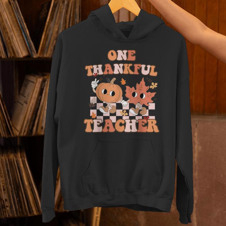 One Thankful Teacher Fall Leaves Thanksgiving Retro Unisex Hoodie, gift for family, gift for coworker One Thankful Teacher Fall Leaves Thanksgiving Retro Unisex Hoodie, gift for family, gift for coworker