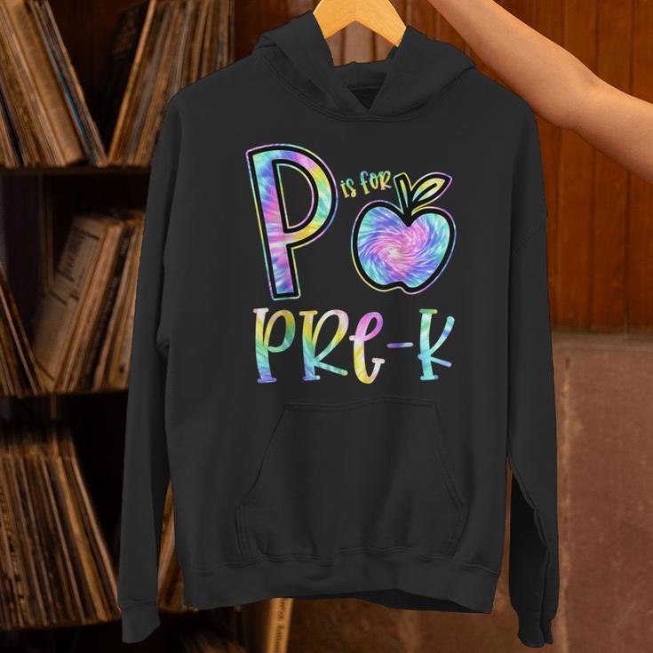 P Is For Pre-K Preschool Teacher Tie Dye Back To School Unisex Hoodie, gift for family, gift for coworker P Is For Pre-K Preschool Teacher Tie Dye Back To School Unisex Hoodie, gift for family, gift for coworker