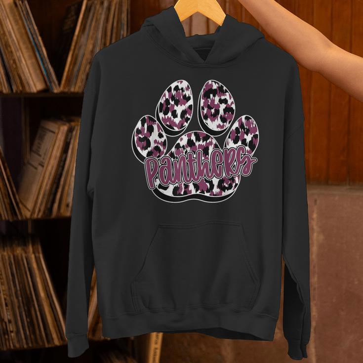 Panthers Paw Print Leopard Maroon Panther Pride Teacher Unisex Hoodie, gift for family, gift for coworker