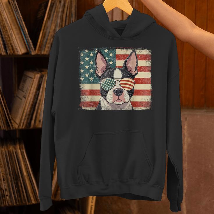 Patriotic Boston Terrier Dog Lover USA Flag 4th Of July For Men Women Kids Unisex Hoodie, Patriotic Boston Terrier Hoodies, Boston Terrier 4th Of July Hoodies, gift for family, gift for coworker