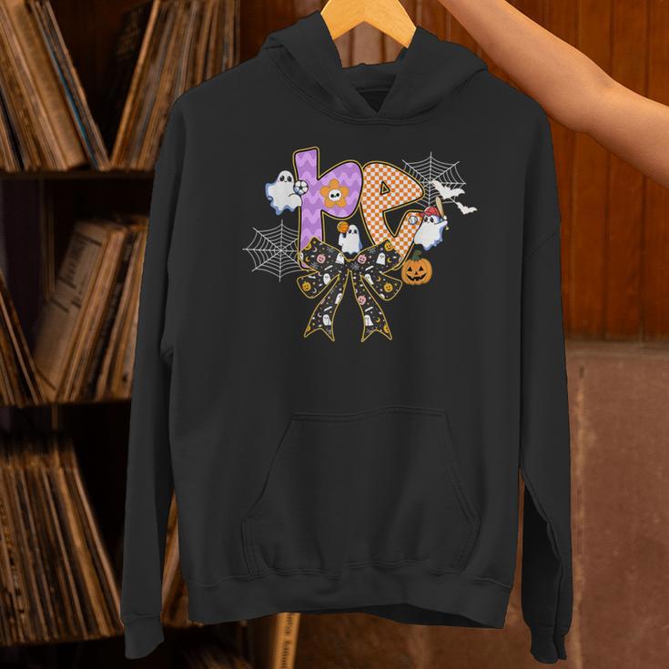 PE Teacher Coach Coquette Ghost Halloween Physical Education Unisex Hoodie, Pe Teacher Hoodies, gift for family, gift for coworker PE Teacher Coach Coquette Ghost Halloween Physical Education Unisex Hoodie, Pe Teacher Hoodies, gift for family, gift for coworker