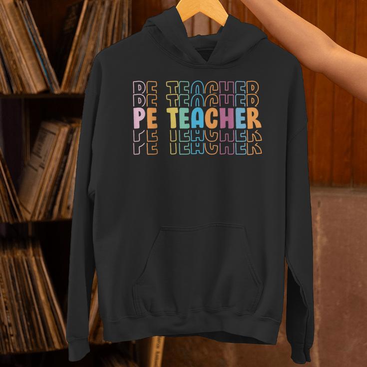 PE Teacher Vintage Retro Groovy Physical Education Teacher Unisex Hoodie, Pe Teacher Hoodies, Groovy Teacher Hoodies, gift for family, gift for coworker