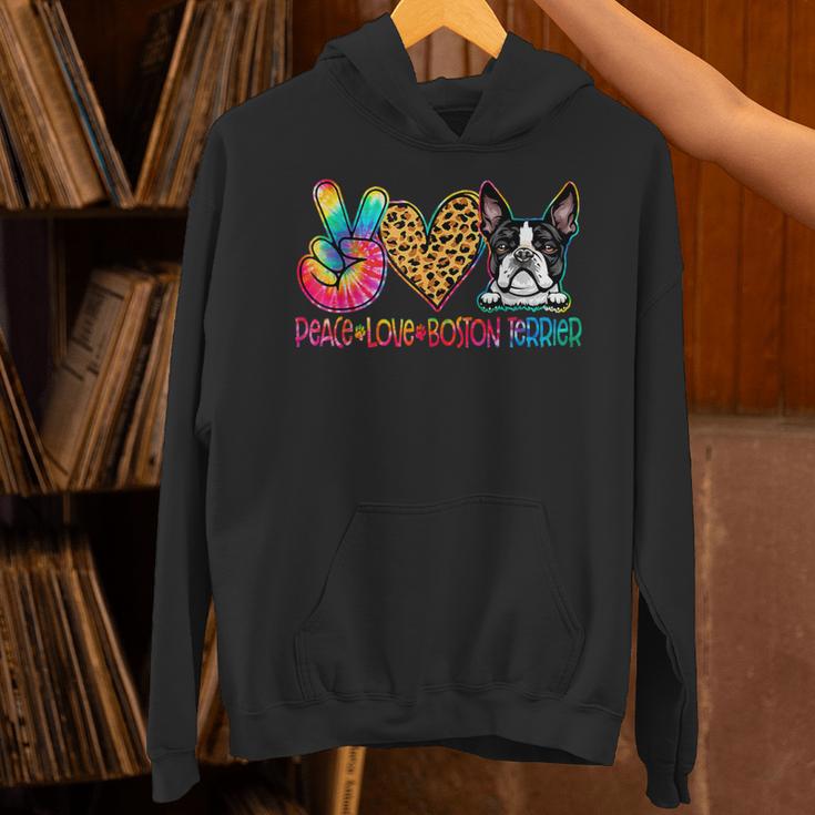 Peace Love Boston Terrier Tie Dye Dog Lover For Men Women Girls Kids Unisex Hoodie, gift for family, gift for coworker