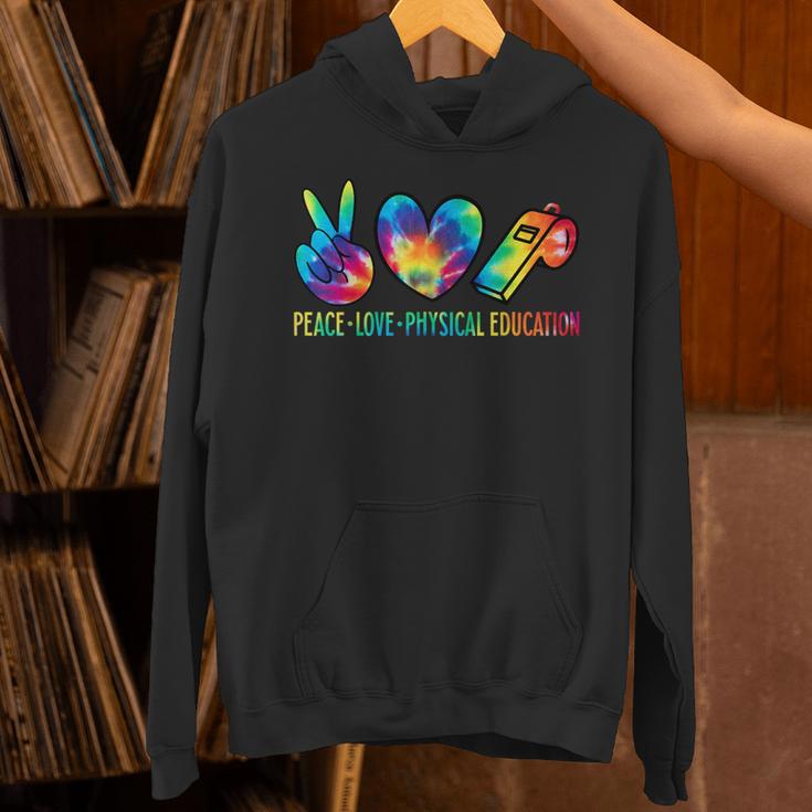 Peace Love Physical Education Tie Dye Sports PE Teacher Unisex Hoodie, Pe Teacher Hoodies, gift for family, gift for coworker