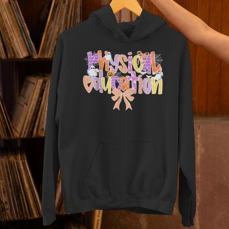 Physical Education Halloween Bow Checkered Teacher Ghost PE Unisex Hoodie, Pe Teacher Hoodies, gift for family, gift for coworker Physical Education Halloween Bow Checkered Teacher Ghost PE Unisex Hoodie, Pe Teacher Hoodies, gift for family, gift for coworker