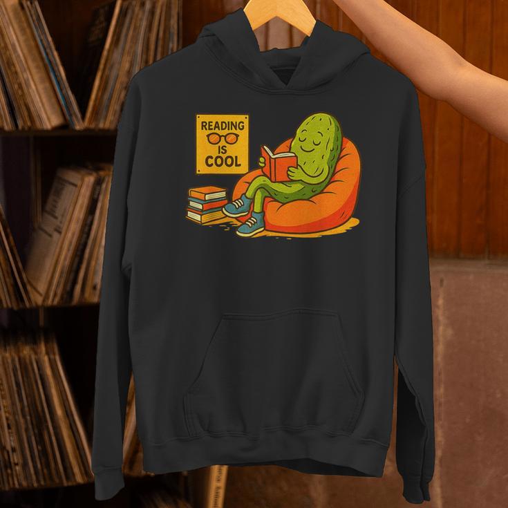 Pickle Reading Books Bookworm Teacher Librarian Kids Retro Unisex Hoodie, gift for family, gift for coworker Pickle Reading Books Bookworm Teacher Librarian Kids Retro Unisex Hoodie, gift for family, gift for coworker