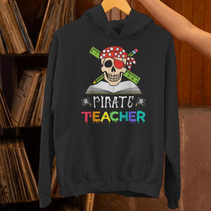 Pirate Teacher Halloween Skull Adult Unisex Hoodie, gift for family, gift for coworker