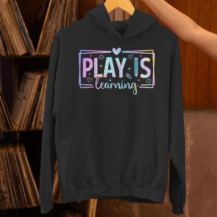 Play Is Learning Kindergarten Teacher Team Women Unisex Hoodie, gift for family, gift for coworker Play Is Learning Kindergarten Teacher Team Women Unisex Hoodie, gift for family, gift for coworker