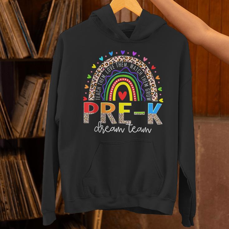 PreK Dream Team Leopard Rainbow Teacher Squad Back To School Unisex Hoodie, gift for family, gift for coworker
