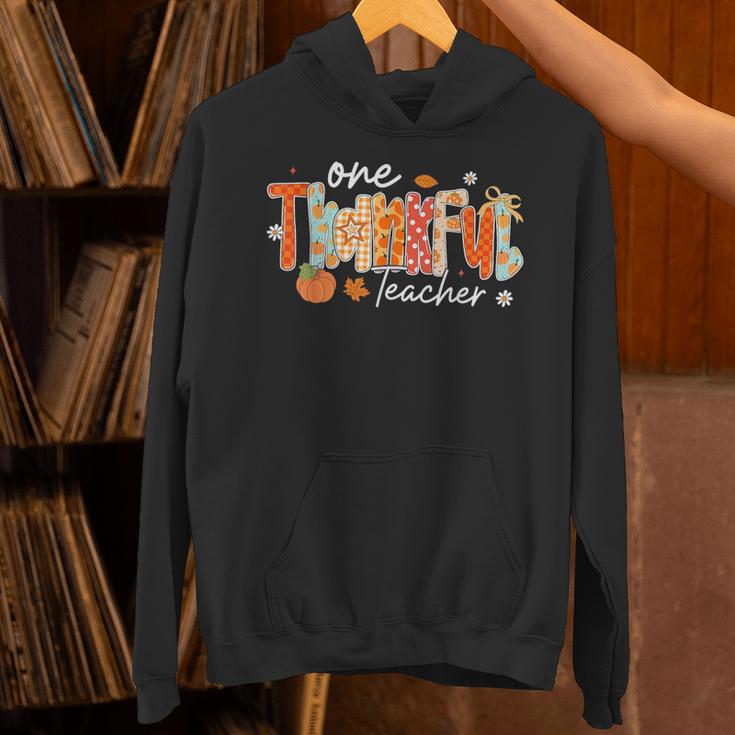 Preppy One Thankful Teacher Coquette Thanksgiving Teacher Unisex Hoodie, gift for family, gift for coworker Preppy One Thankful Teacher Coquette Thanksgiving Teacher Unisex Hoodie, gift for family, gift for coworker