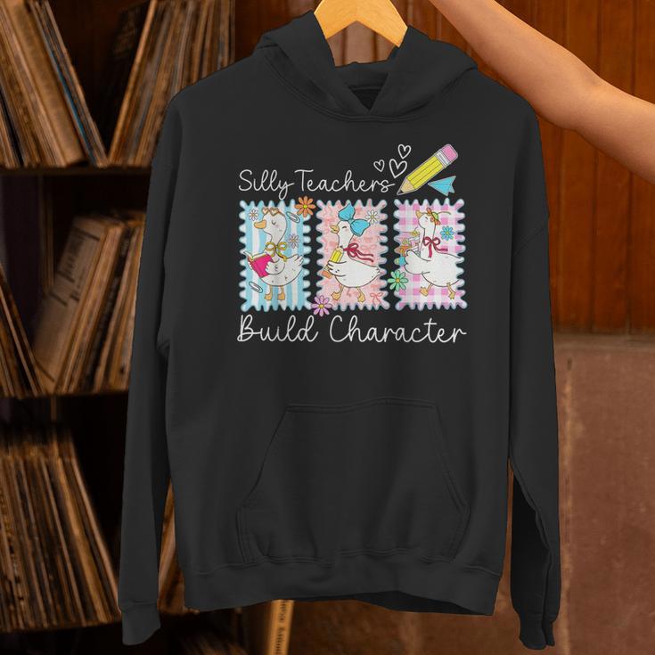 Preppy Silly Teacher Goose Build Character Back To School Unisex Hoodie, gift for family, gift for coworker Preppy Silly Teacher Goose Build Character Back To School Unisex Hoodie, gift for family, gift for coworker