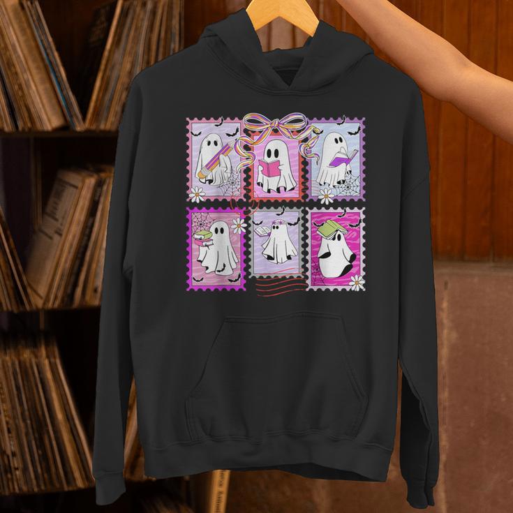 Preppy Spooky Teacher Halloween Ghost Coquette Bow Autumn Unisex Hoodie, gift for family, gift for coworker Preppy Spooky Teacher Halloween Ghost Coquette Bow Autumn Unisex Hoodie, gift for family, gift for coworker