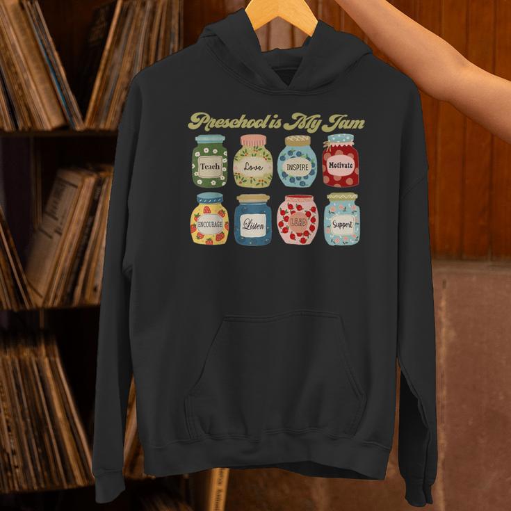 Preschool Is My Jam Retro Preschool Teacher Back To School Unisex Hoodie, gift for family, gift for coworker
