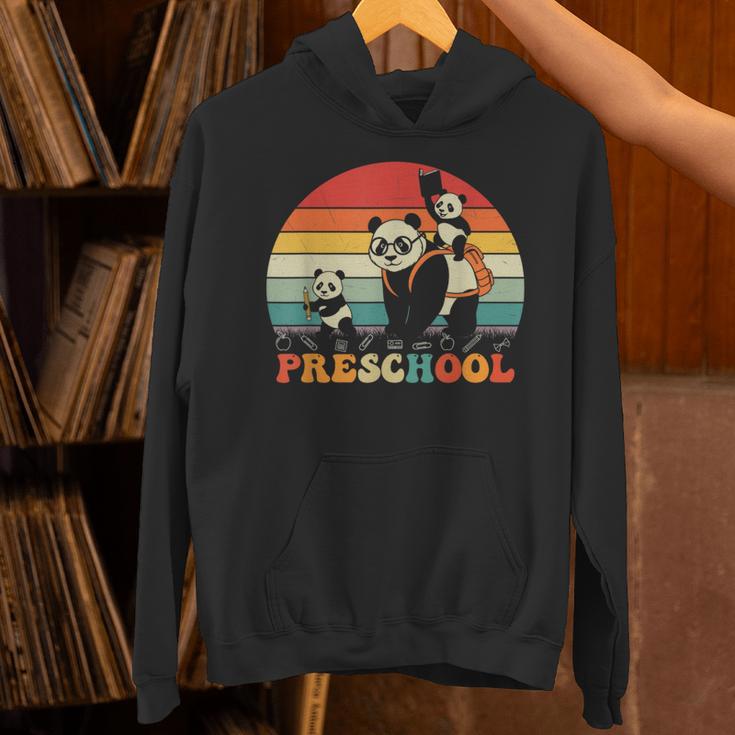 Preschool Panda Back To School Teacher Student Unisex Hoodie, gift for family, gift for coworker