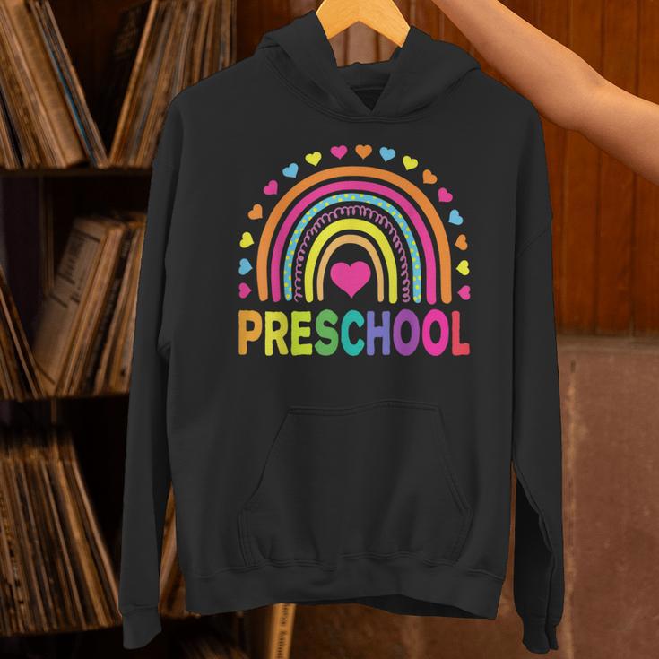 Preschool Rainbow Girls Boys Kids Teacher Back To School Unisex Hoodie, gift for family, gift for coworker